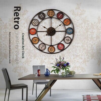 Creative Clocks Hintergrund Wand Einfache Eisen Retro Wanduhr