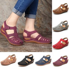 Women Orthopedic Sandals Comfy Closed Toe Mules Summer Slippers Flat Shoes S..x