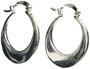 Bright Solid .925 Sterling Silver Flat Round Hoop Huggy Fine Jewelry Earrings