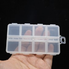 6 Pcs Clear Plastic Organizer Box Case 8 Grids Jewelry Storage Container 4.1"