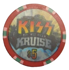 KISS KRUISE I 2011 POKER CHIP $5 CARNIVAL DESTINY
