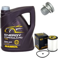 MotoröL Set 5W-40 5 Liter + ÖLfilter SH 4045 L + Schraube FüR Mercedes E-Klasse