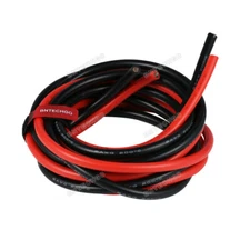6 Gauge Flexible Silicone Wire 5 ft:Red and Black 200 deg C 600V Stranded Wire