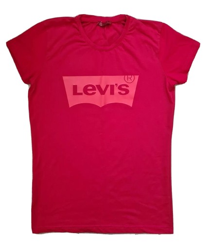 Ladies Levi T-shirt Red with Red logo 
