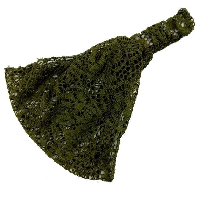 Diadema deportiva ancha de encaje para yoga diadema elástica banda elástica turbante Foto 4 de 4