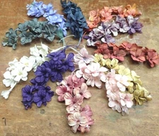 vintage mini lilacs cotton flowers 1pc made in Japan