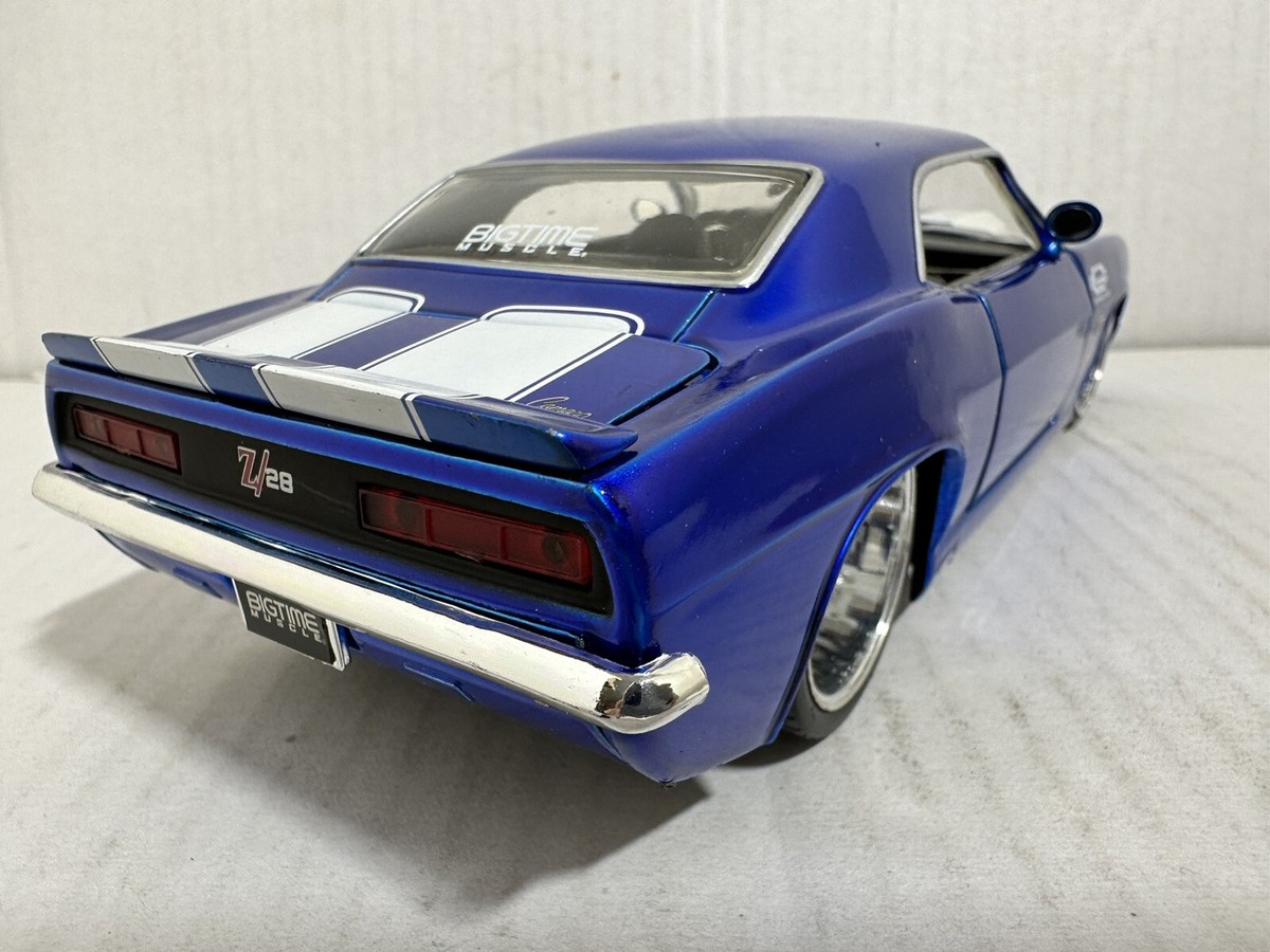 JADA BIGTIME MUSCLE BTM 1969 CHEVY CAMARO Z28 BLUE / WHITE 1:24