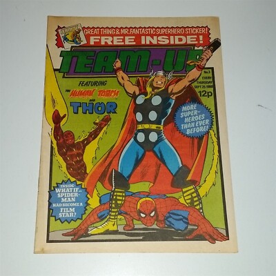 MARVEL TEAM UP #3 25TH SEPTEMBER 1980 THOR HUMAN TORCH BRITISH WEEKLY COMICS ^