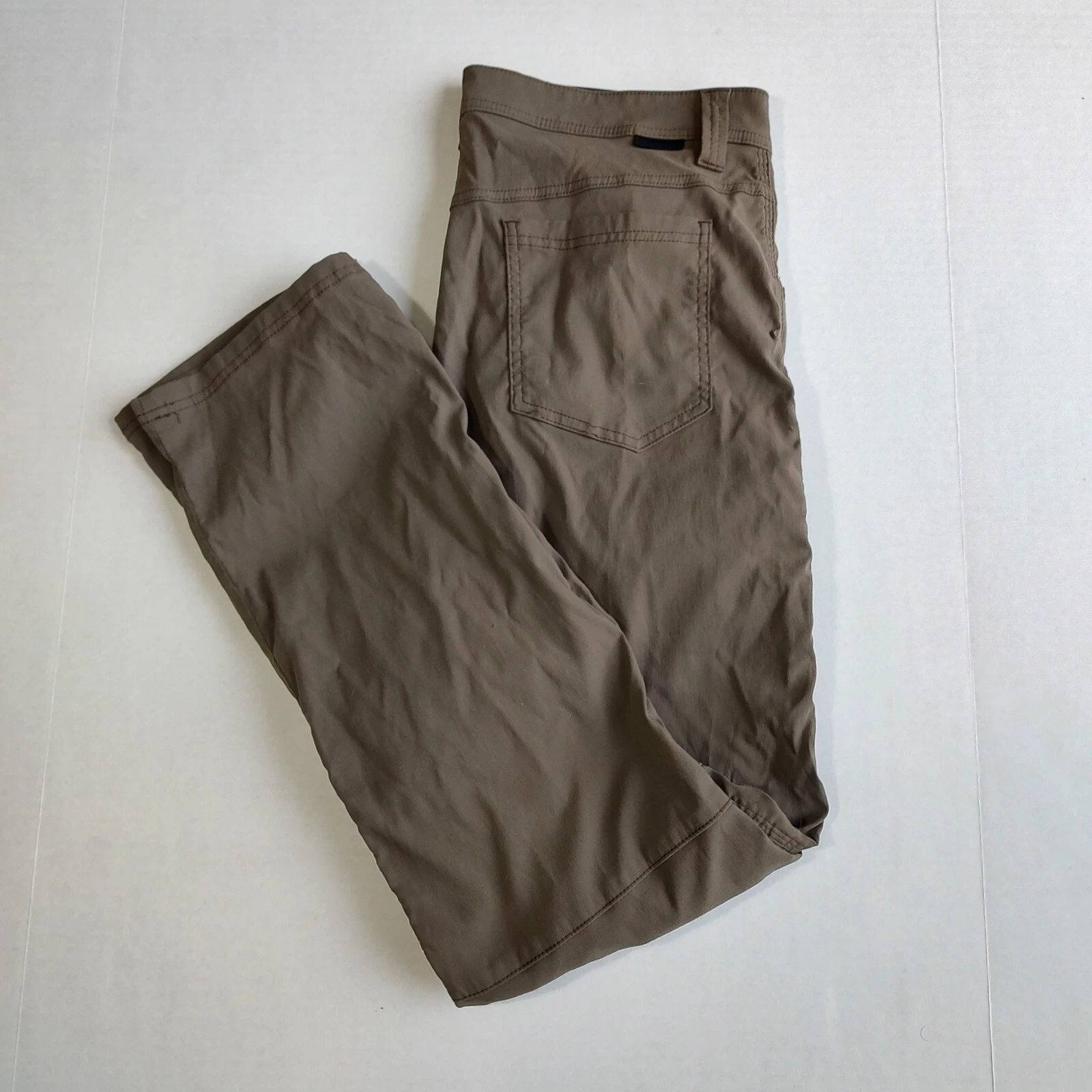 Wrangler ATG Cargo Pants Mens 36x32 Tan Green Nylon Blend Hiking Outdoor Stretch