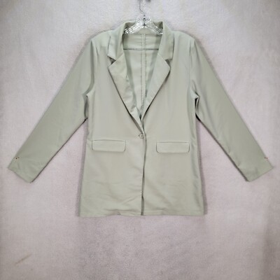 Sage Stretch Womens Blazer Casual Lapel Neck Career Classic
