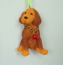 Christmas Ornament Dog Puppy Tan Brown Textured Holiday Tree Decoration