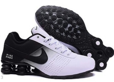 LIMITED Hot New Men Women Black White Nike Shox Delivers Running Shoes  Custom