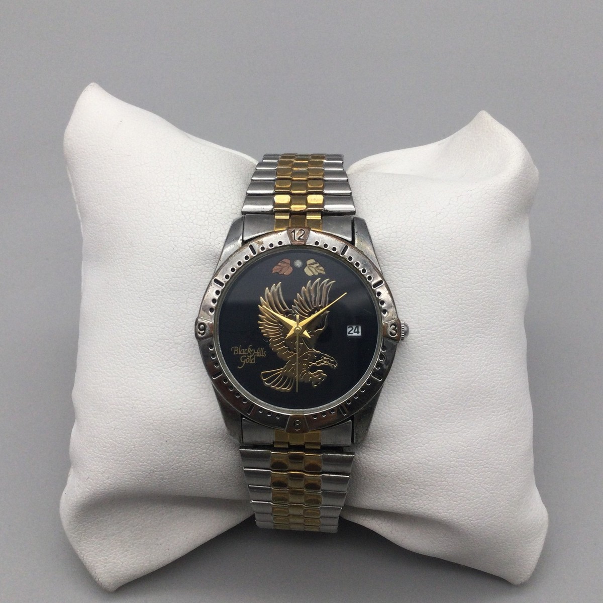 Black Hills Gold Watch Mens 34mm Two Tone Eagle Dial Date  display picture 1