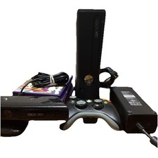 Microsoft Xbox 360 Black Console Bundle With Knect And Controller Tested-works