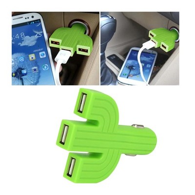 Cactus 3USB Car Mount Charger, 12-24V Three Port Automotive Phone Charger Ada...