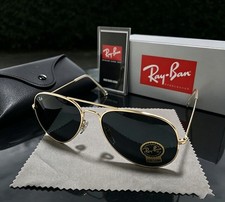 Ray-Ban RB3025 W0879 Aviator Pilot Sunglasses Gold Frame Glass Gray Lens 58mm
