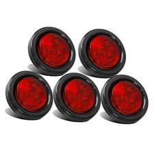 5pcs 2 inch 4 LED Round Sealed Trailer Clearance Marker Light DOT Red