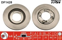Bremsscheibe Vorderachse FüR Hyundai Lantra II Kombi Coupe I