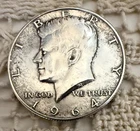 1964 Kennedy Silver Half Dollar AU