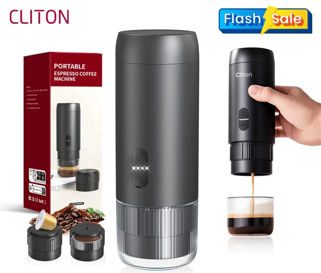 Portable Mini Espresso Machine Coffee Grinder 20Bar High-Pressure Extraction