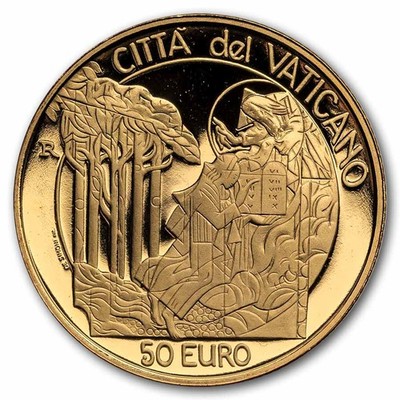 2003 Vatican City Proof Gold 50 Euros Pope John Paul II Ten Comma