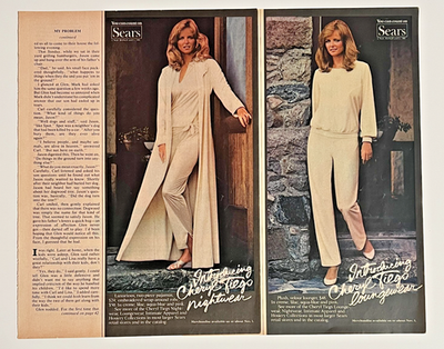 #ad Cheryl Tiegs Nightwear Loungewear Sears Fashion Catalog Vintage Print Ad 1981 $15.00
