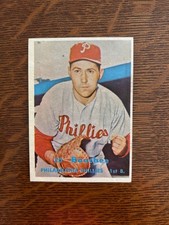 (1) 1957 TOPPS BASEBALL CARD ED BOUCHEE PHILLIES #314 EX-MT