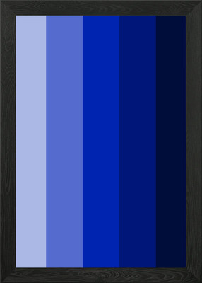 Perfekter Farbverlauf blau gerahmtes Wandbild Poster Leinwanddruck Bild