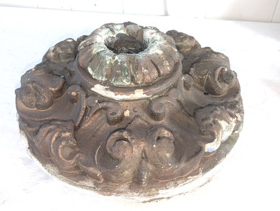 16 Inch Antique Architectural Salvage Classical Plaster Ceiling Medallion