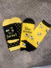 2 Pair Ankle Socks Yellow/black. Bee   
