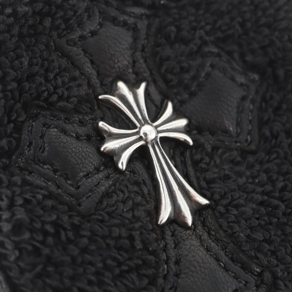 Chrome Hearts Cross Patch CH Cross Wristband Ag925 Black Silver