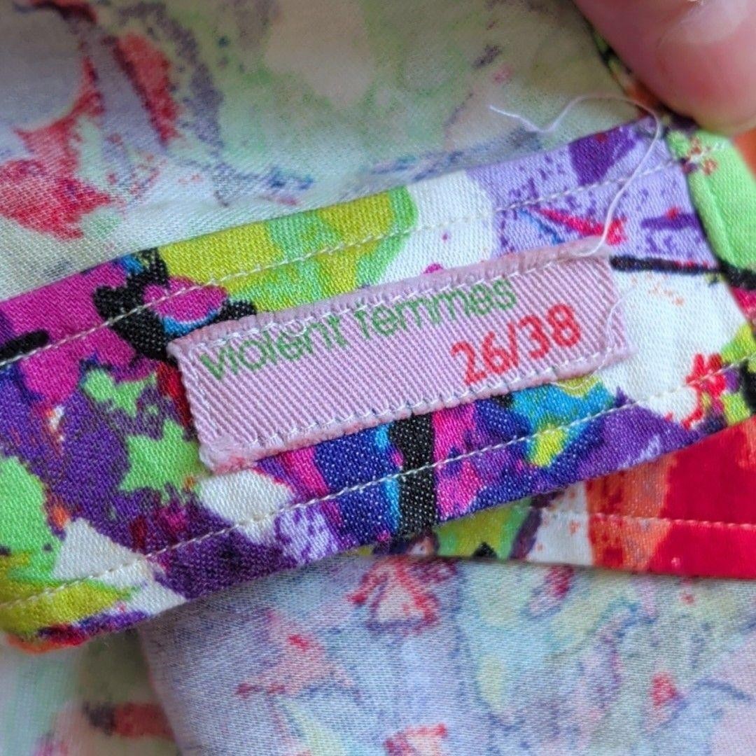 Seaplane Shirt Mens Medium Multicolor Floral Violent Femmes 26/38 Rayon USA Made View 6