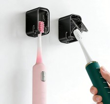 2-Pack Wall-Mounted Single Slot Toothbrush Holder with Cover, Shower  Travel...