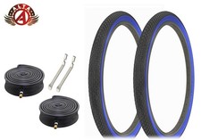 ALTA BICYCLE CRUISER S-2 TIRES 26 x 2.125 BLACK/BLUE CLASSIC MINI BRICK 6pc SET.