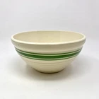 Vintage Hull Green Stripe Beehive Mixing Bowl 8.5" Yelloware Oven Proof USA