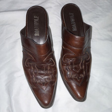 Roadwollf Brown Leather Pointed Toe Slip-On M...