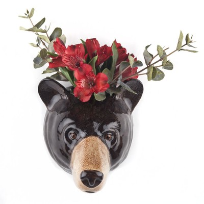 Wachtel Keramik - Schwarzbär Wandvase