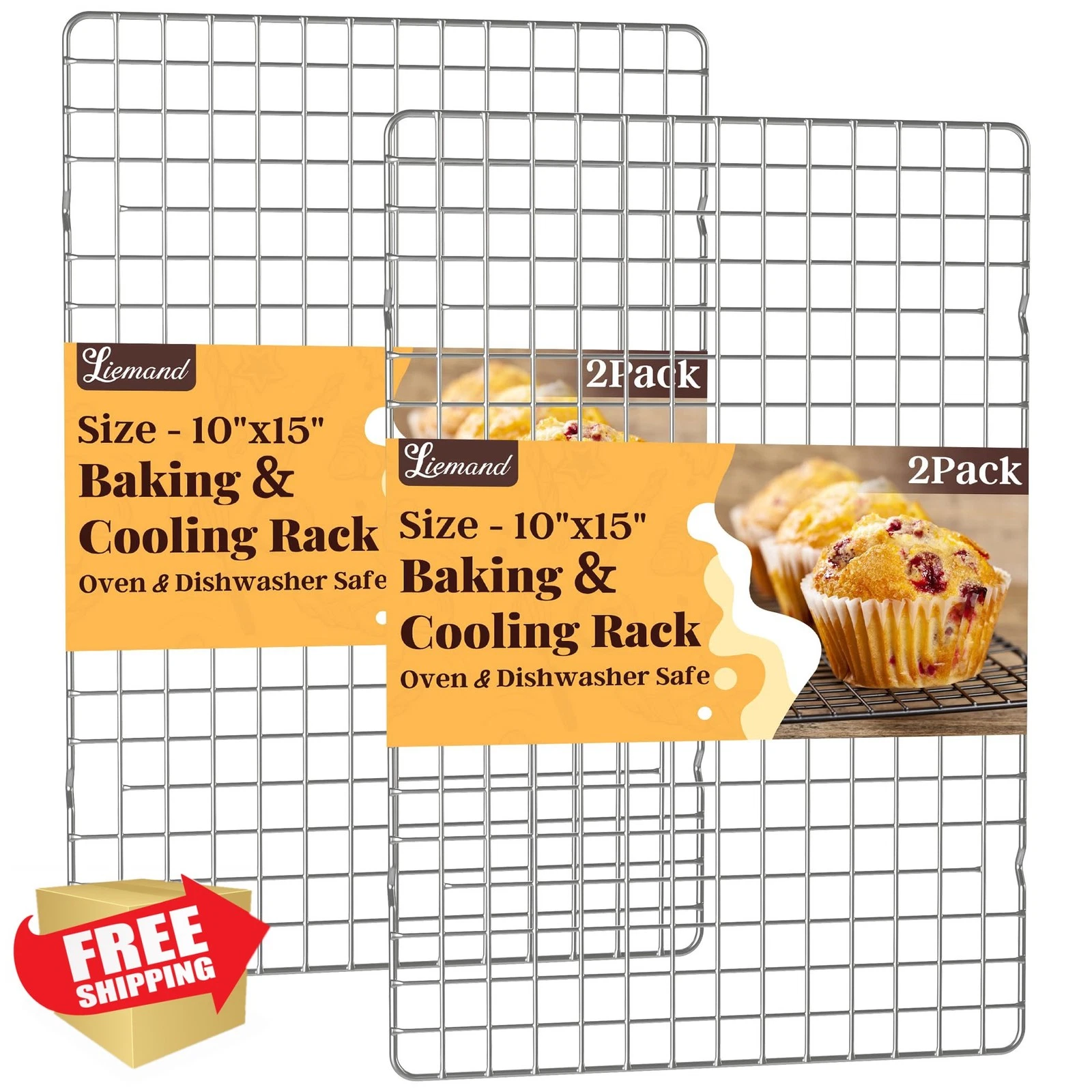 Cooling Racks Baking 2pc 10"x15" Wire Oven Grilling Safe