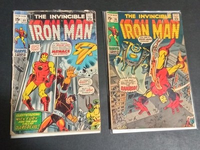 Lot of 2 Marvel Comics Iron Man #35 &36 Bronze Age See Pics for Condition