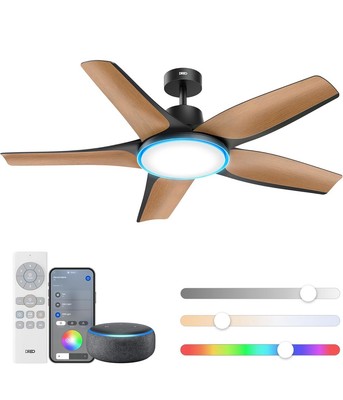Dreo Smart Ceiling Fans with Lights Low profile Ceiling Fan with Alexa/App 52''