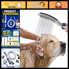 High Pressure Dog Shower Sprayer with 8ft Hose - Pet Bathing Grooming Tool