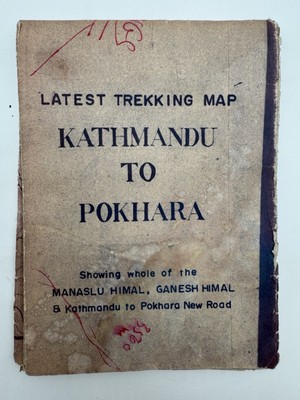 Kathmandu Himalaya Nepal Pokhara Ganesh Himal Karte. Mandala Trekking Karte 70er Jahre