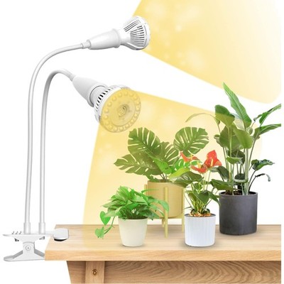 LED Plant Lamp for Indoor Plants, 20 W 300 W Equivalent Full Spectrum 2-Head ...