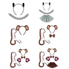 Monkey Costume Set with Monkey Tail Headband Bowtie Glove Skirt for Kid Boy Girl