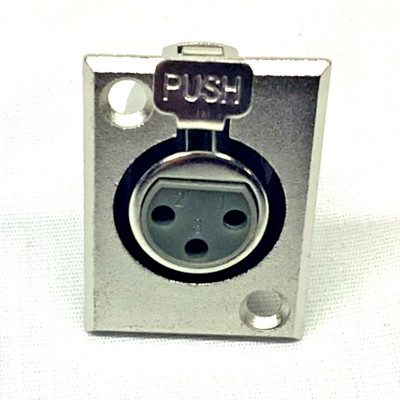 3 Pin XLR MIC Connector Female Plug Socket Silver Microphone Panel Chassis Mount