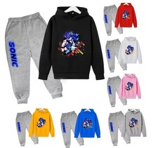 Popular Sonic The Hedgehog Boys Long Sleeve Hoodie Combo Top+Pants Set