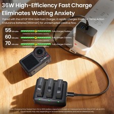 Dual Charging Hub Battery Charger For DJI Osmo Action 6 /5 Pro /4 /3 Accessories