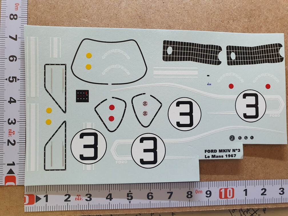 DECALS 1/32 FORD GT40 MKIV - #3 - LE MANS 1967 - RED DCC327