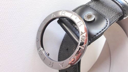 Bulgari ceinture belt ceinture cuir 100% Leather Anthracite logoschnalle TAILLE 95 CM TOP afficher le titre d'origine Bulgari ceinture belt ceinture cuir 100% Leather Anthracite logoschnalle TAILLE 95 CM TOP afficher le titre d'origine