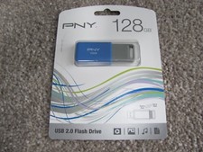 Brand New PNY 128GB USB 2.0 Flash Drive Blue P-FD128OMC-GE